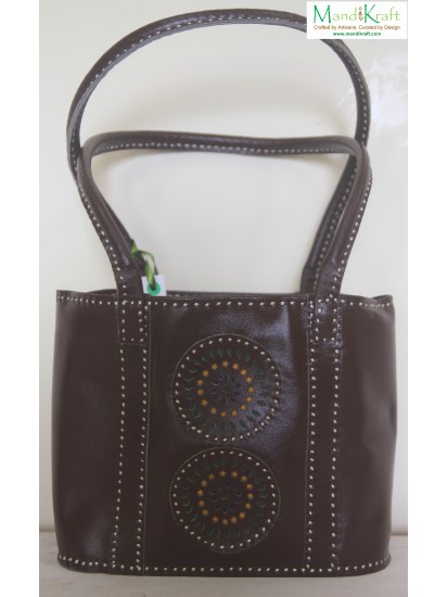 Luxury Handmade Leather Handbag - Bi**in 35cm black – msncraft